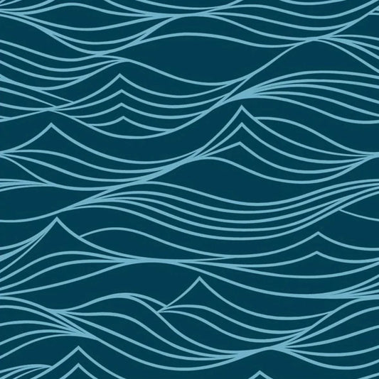Set of 2 Large Reusable Cloth Furoshiki Gift Wrap | Whales & Waves