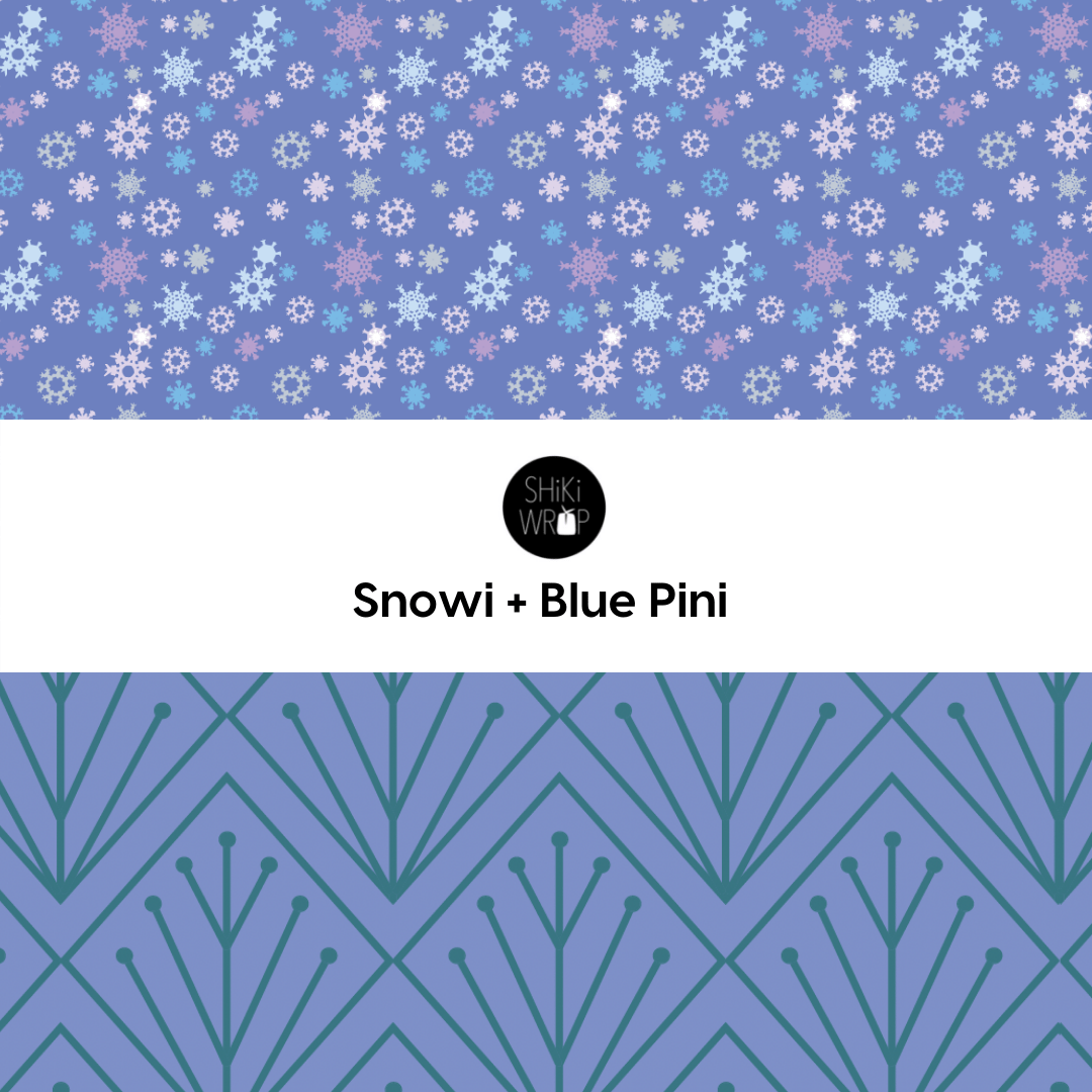 Large Reusable Cloth Furoshiki Gift Wrap | Snowflakes & Pine