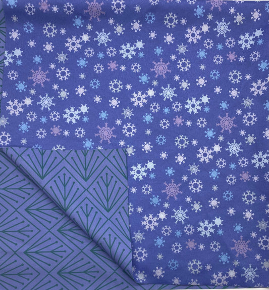 Large Reusable Cloth Furoshiki Gift Wrap | Snowflakes & Pine